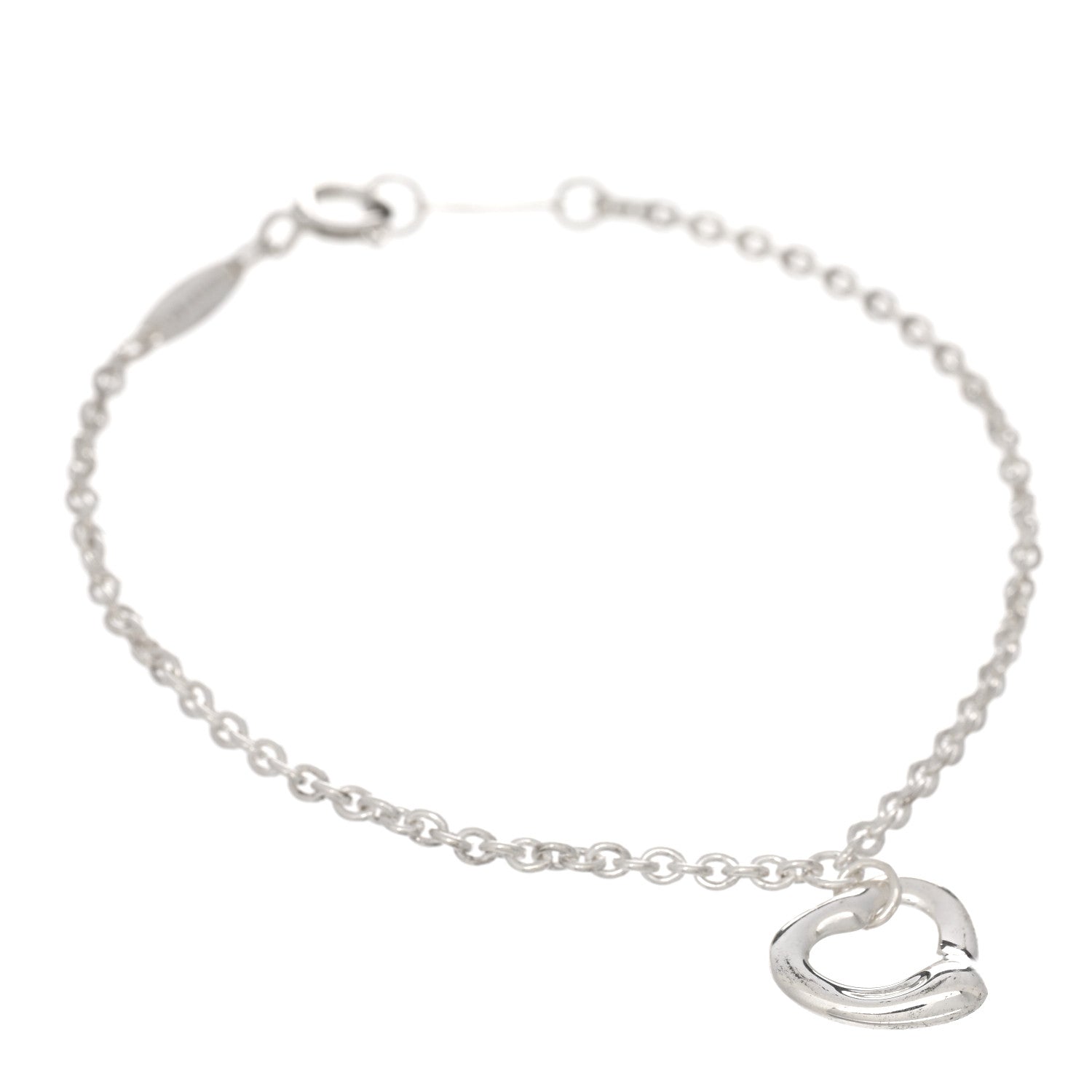 Tiffany Sterling Silver Elsa Peretti Open Heart Charm Bracelet 1 of 3