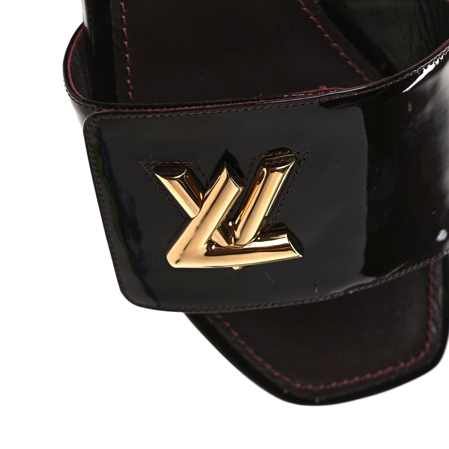 Patent Twist Flat Mules 39 Burgundy