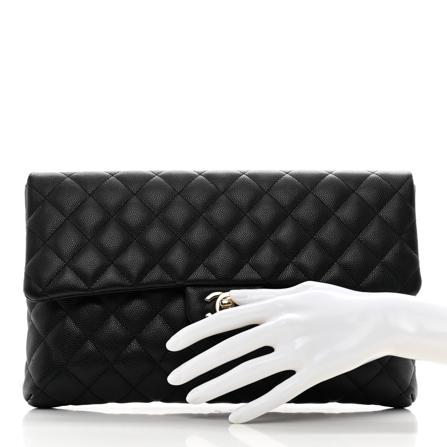 Chanel Caviar Quilted Flap Clutch Black 2 of 8
