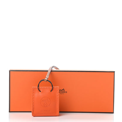 Hermes Milo Lambskin Swift Shopping Bag Charm Feu Gold 5 of 5
