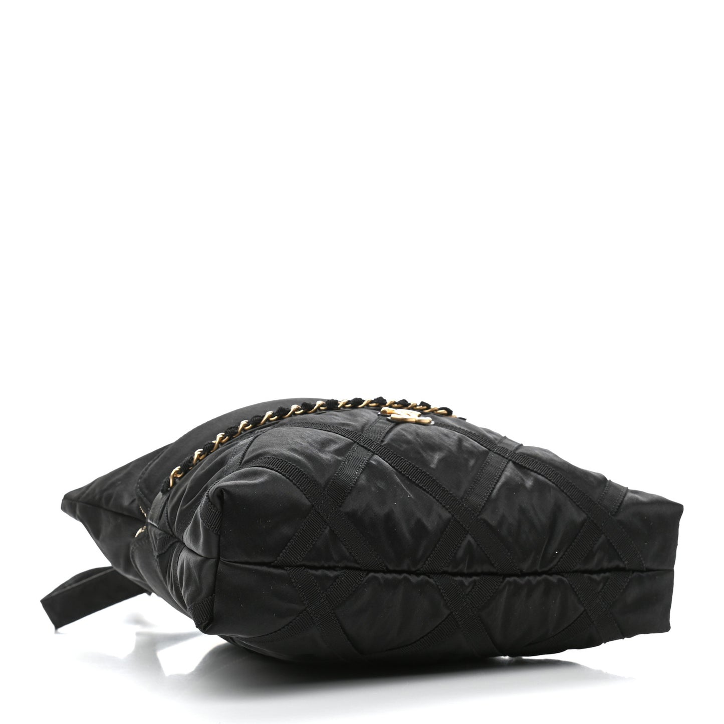 Nylon Grosgrain Large Lifestyle Pouch With Foldable Tote Black