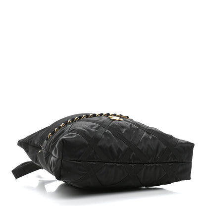 Chanel Nylon Grosgrain Large Lifestyle Pouch With Foldable Tote Black 5 of 12