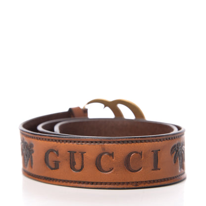 Gucci Calfskin Gucci Loved Embossed Double G 40mm Belt 80 32 Cuoio 2 of 8