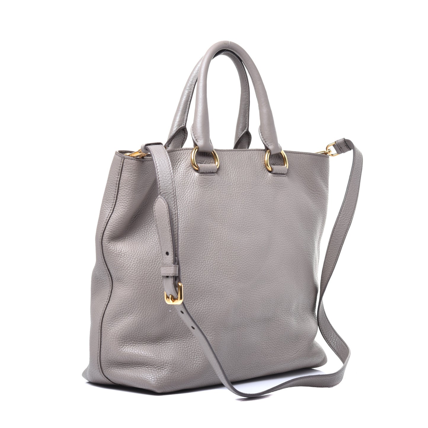 Vitello Daino Large Double Zip Tote Argilla