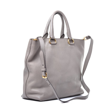 Prada Vitello Daino Large Double Zip Tote Argilla 3 of 8