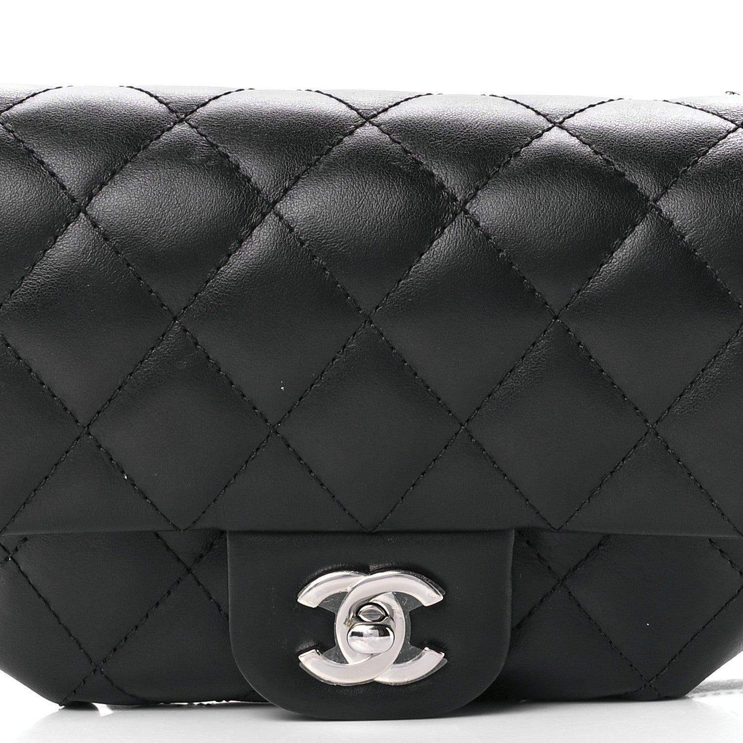 Chanel Calfskin Quilted CC Uniform Flap Belt Bag Black 10 of 13