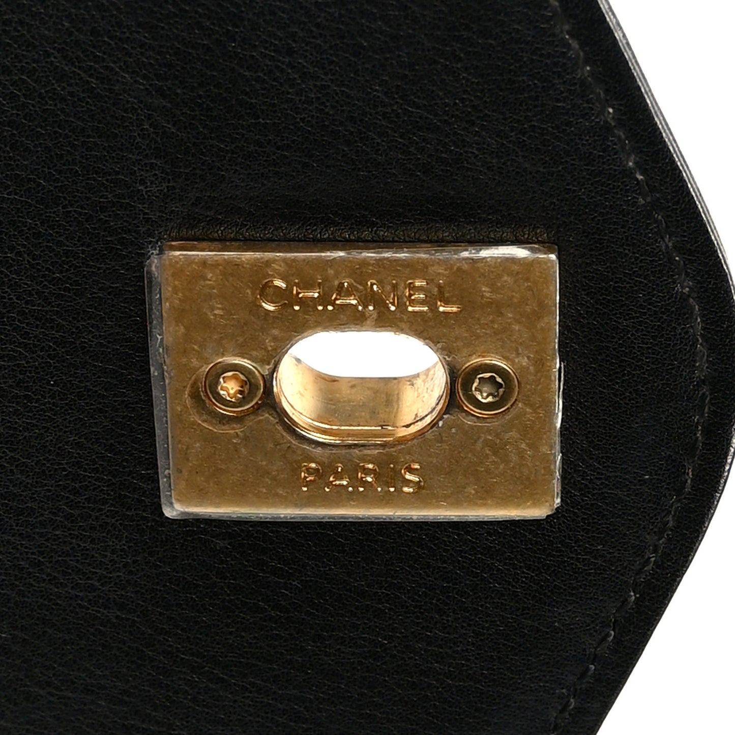 Calfskin Quilted Small Gold Top Handle Flap Black