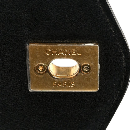 Chanel Calfskin Quilted Small Gold Top Handle Flap Black 5 of 10