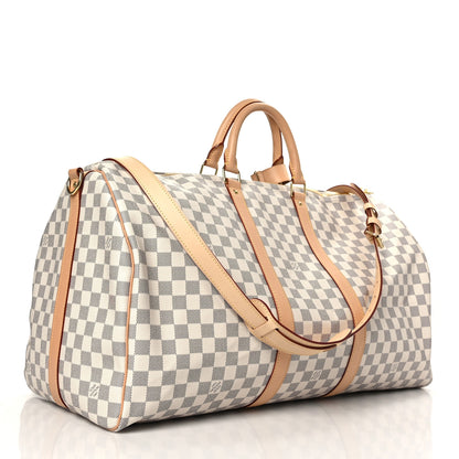 Louis Vuitton Damier Azur Keepall Bandouliere 55 3 of 10