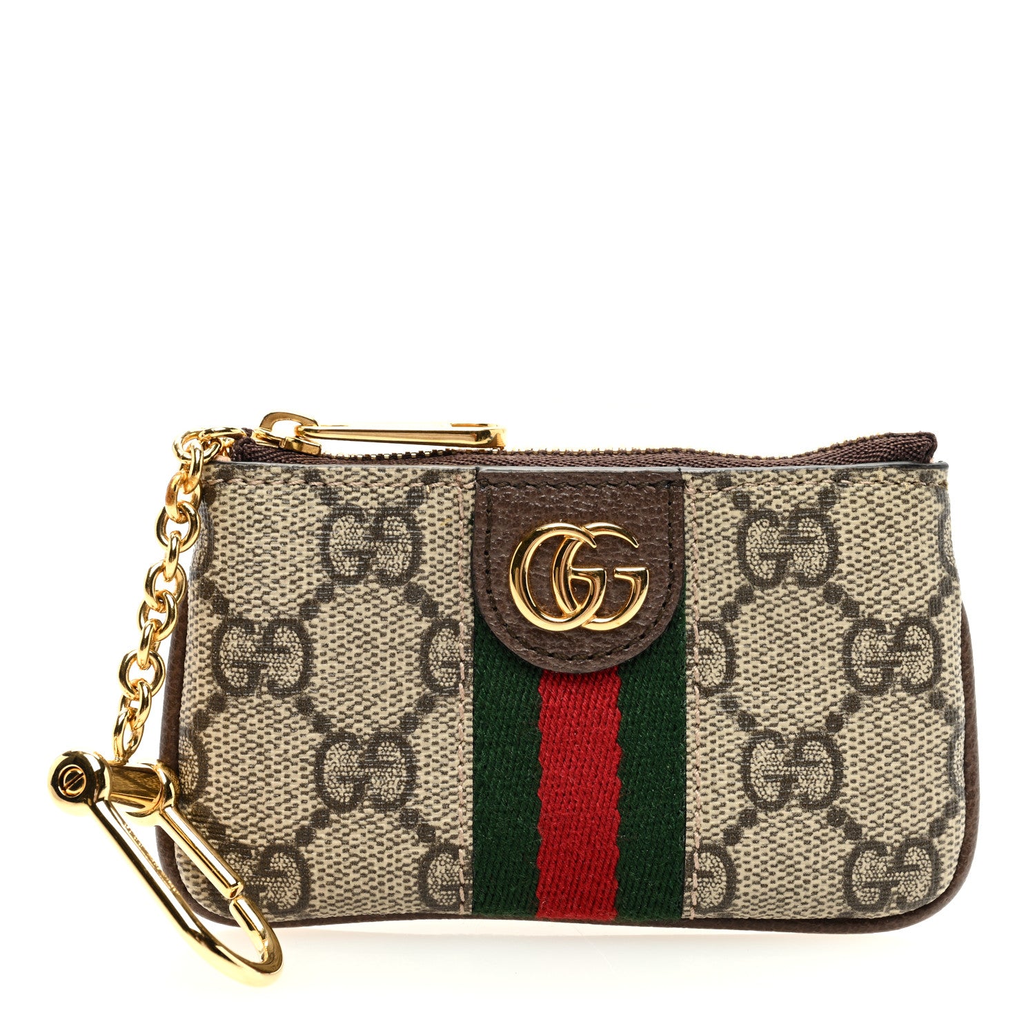 Gucci GG Supreme Monogram Web Ophidia Key Case Beige New Acero 1 of 7
