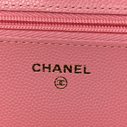 Chanel Caviar Quilted Wallet on Chain WOC Pink 6 of 11