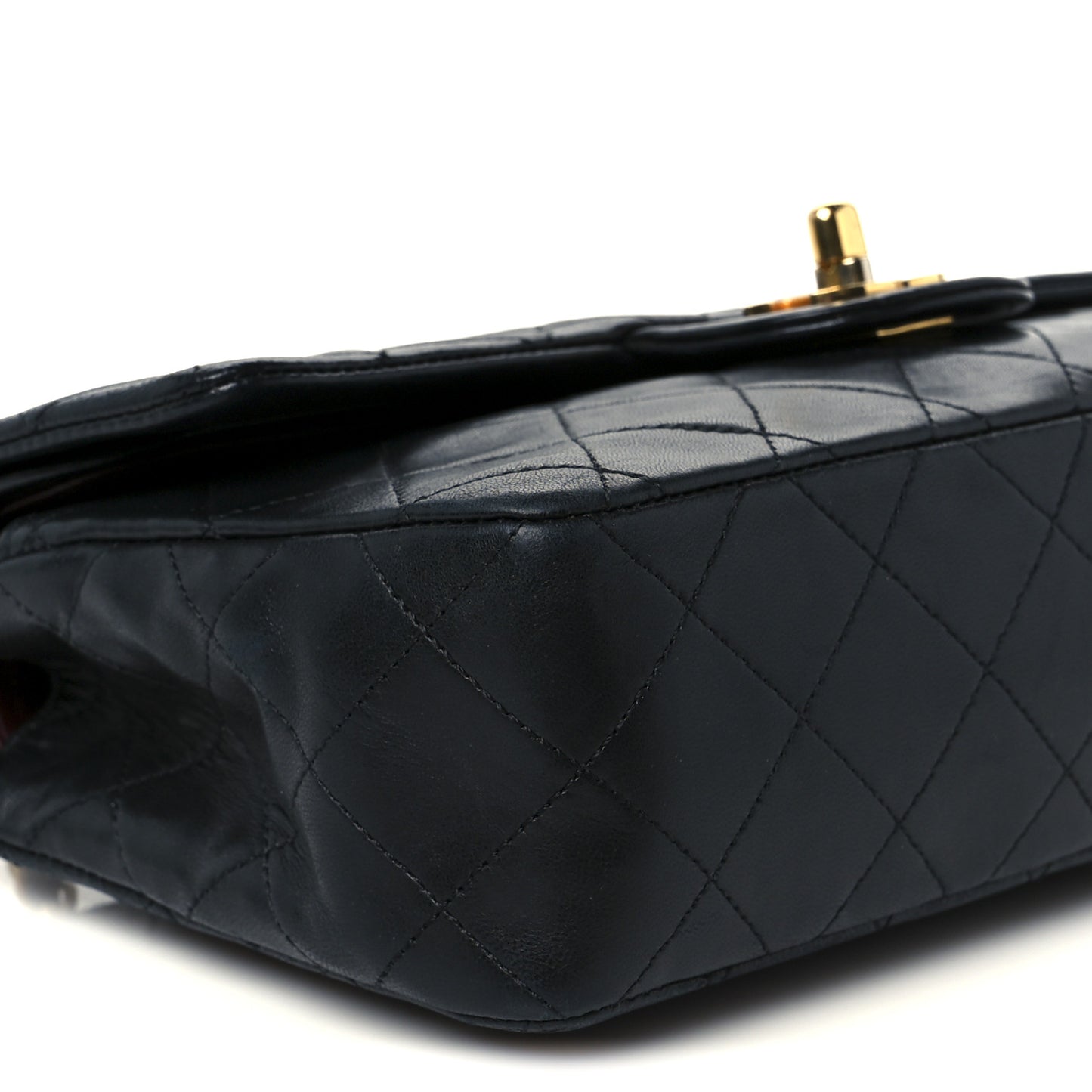 Lambskin Quilted Small Double Flap Black
