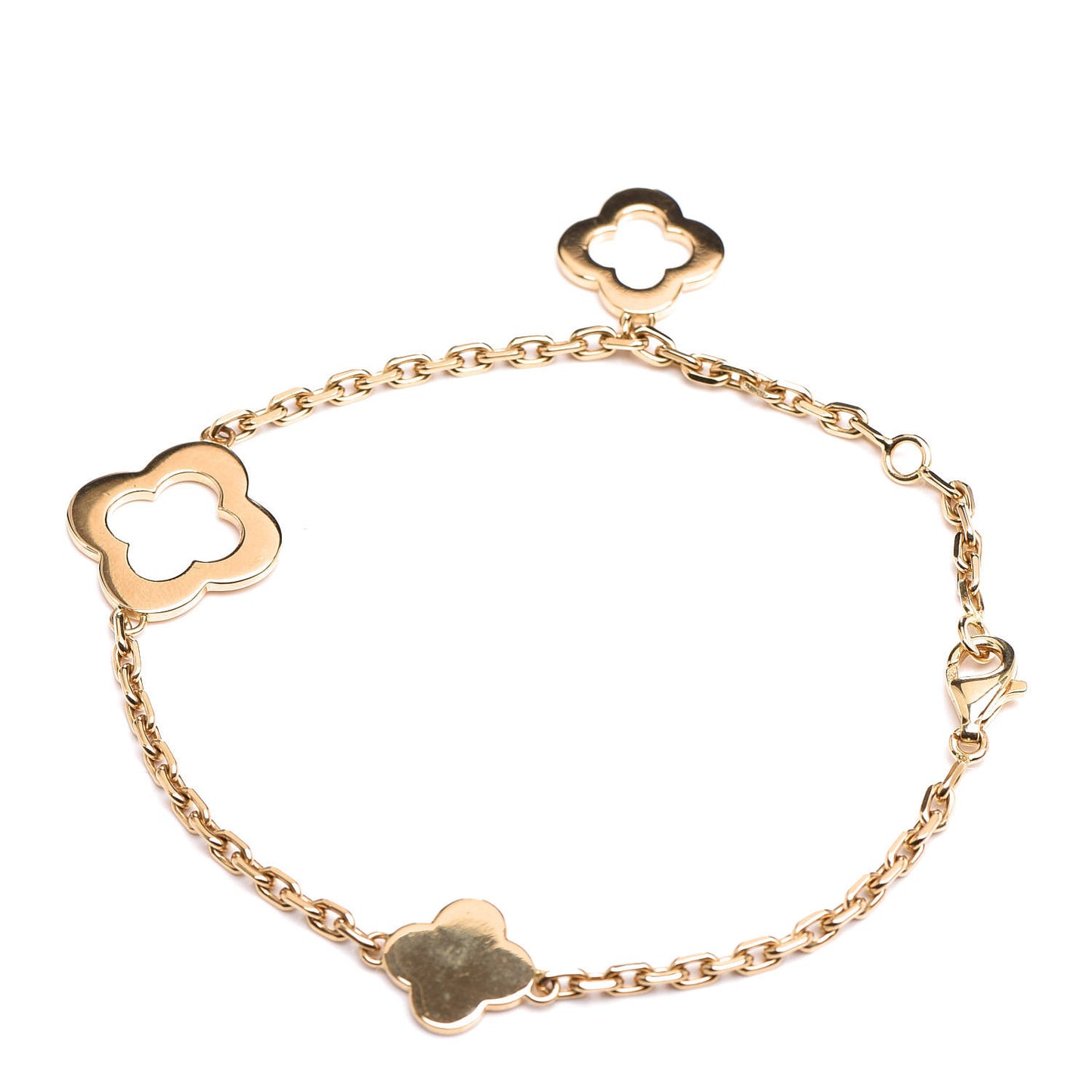 18K Yellow Gold 3 Motifs Byzantine Alhambra Bracelet