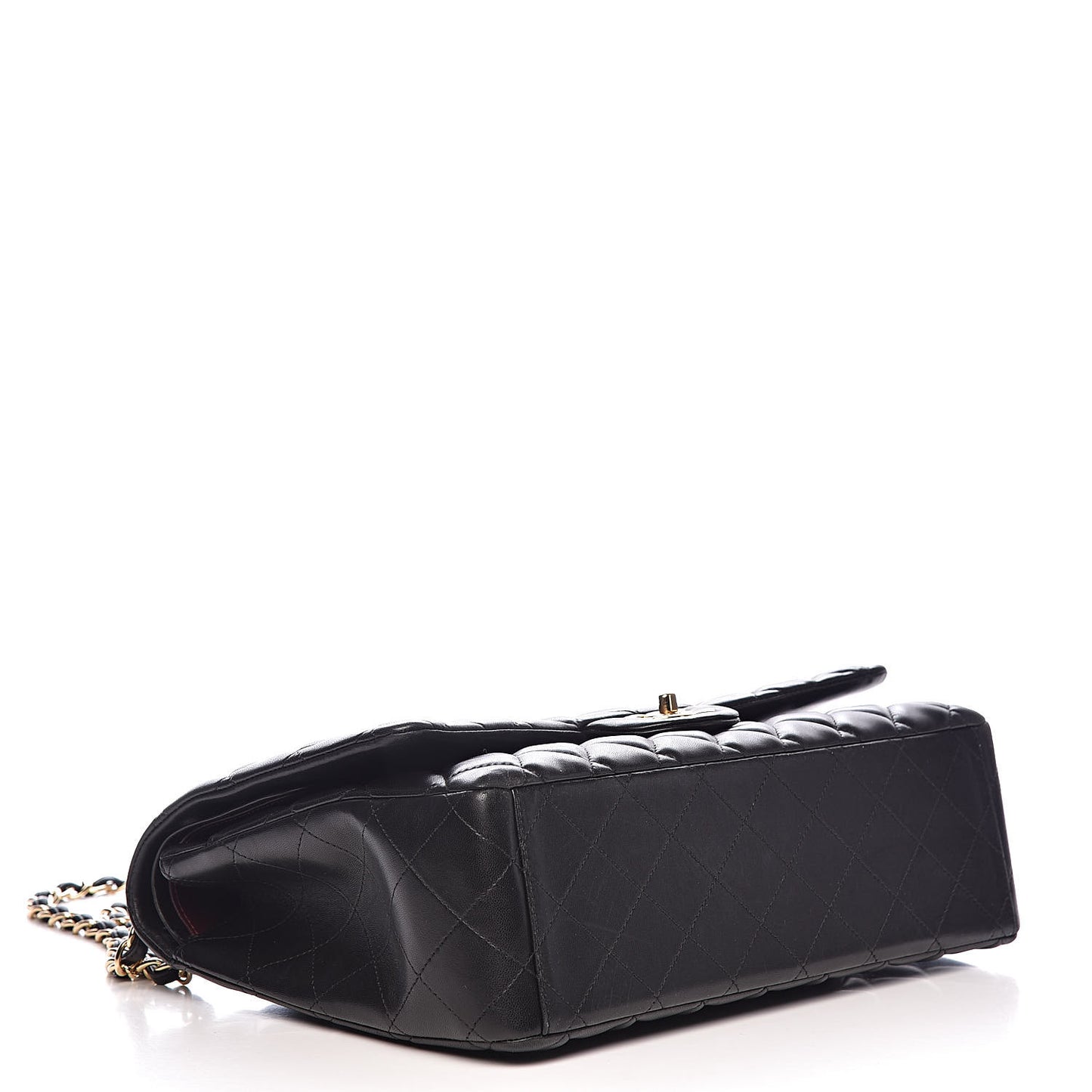 Lambskin Quilted Maxi Double Flap Black