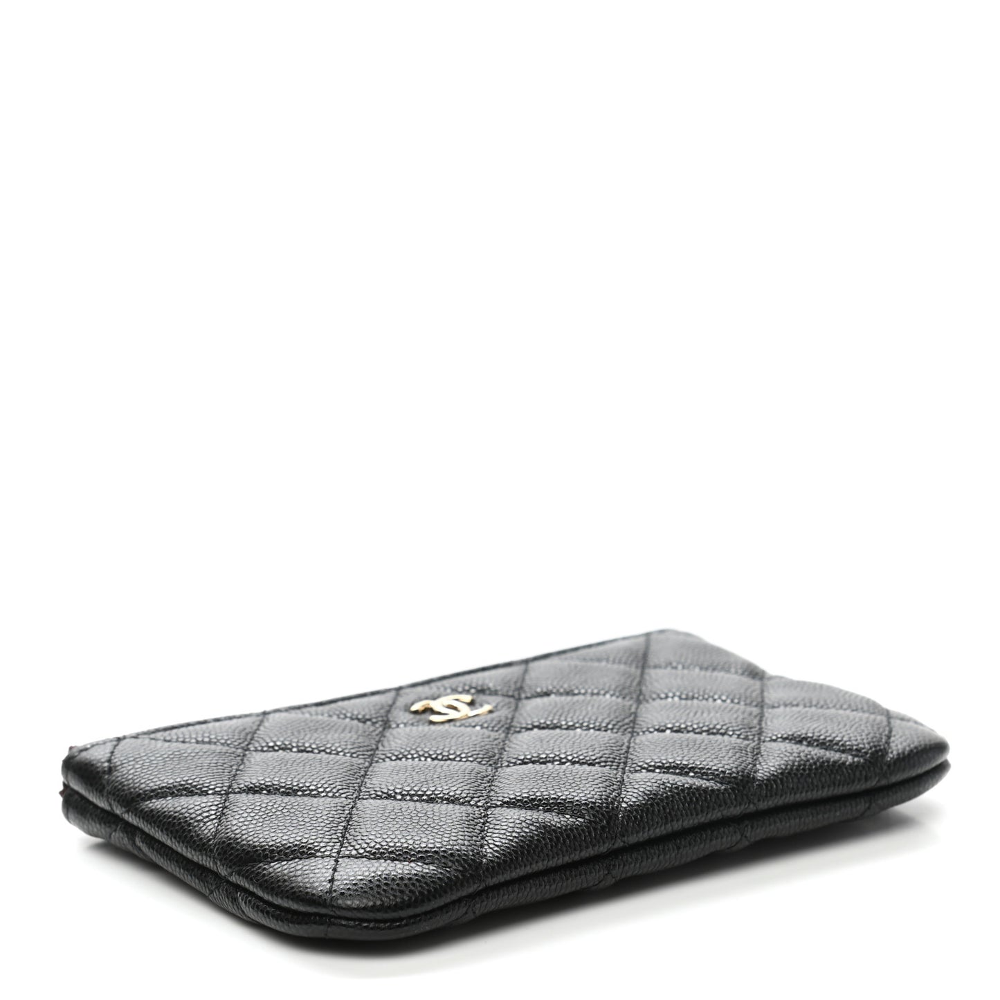 Caviar Quilted Small Cosmetic Case Black