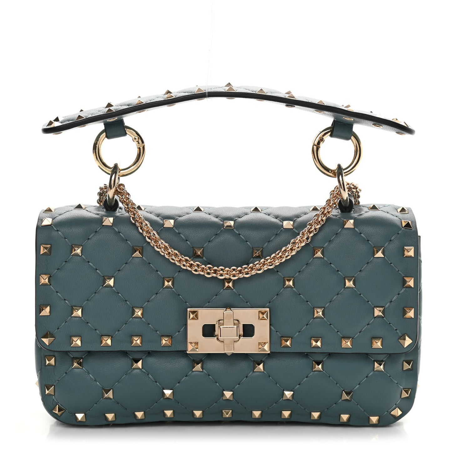 Nappa Small Rockstud Spike Shoulder Bag Amadeus