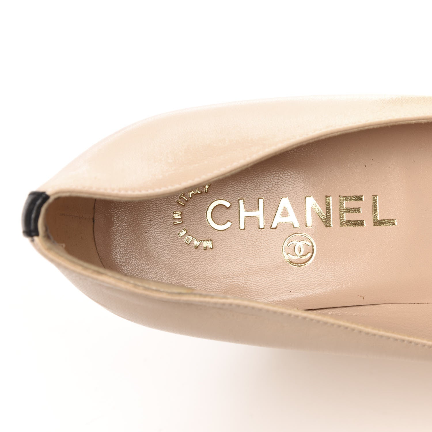 Chanel Lambskin Cap Toe CC Espadrille Wedge Pumps 41 Light Pink Black 7 of 11