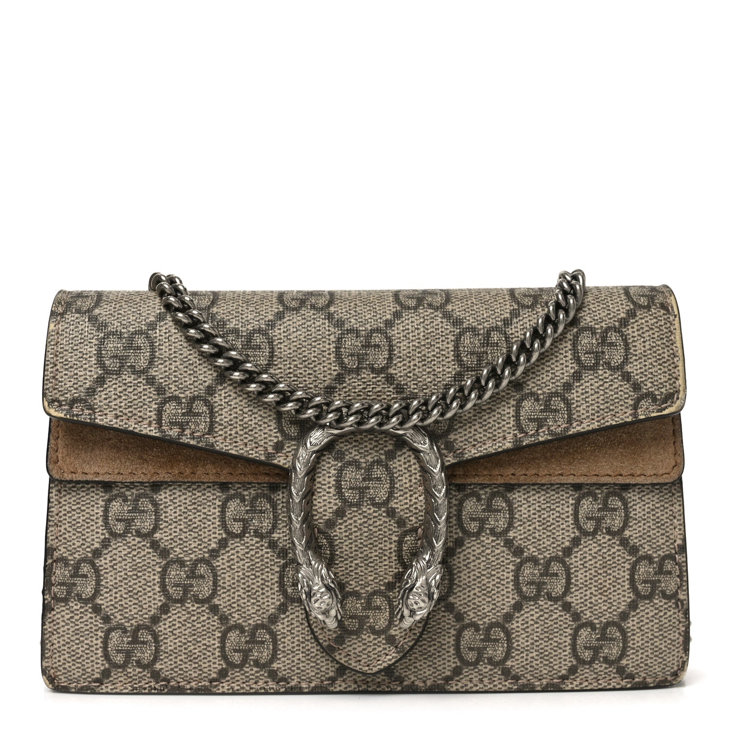 Gucci GG Supreme Monogram Super Mini Dionysus Shoulder Bag Taupe 1 of 9