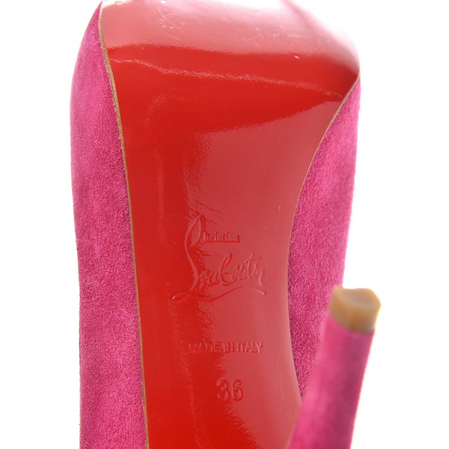 Christian Louboutin Veau Velours Very Prive 100 Pumps 36 Fuxia 9 of 10