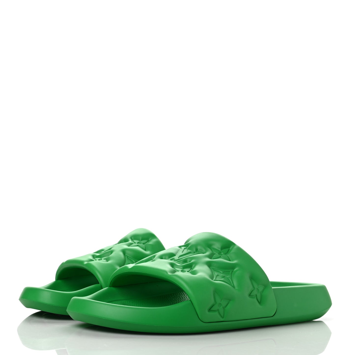 Rubber Embossed Monogram Mens Waterfront Mules 40 Green