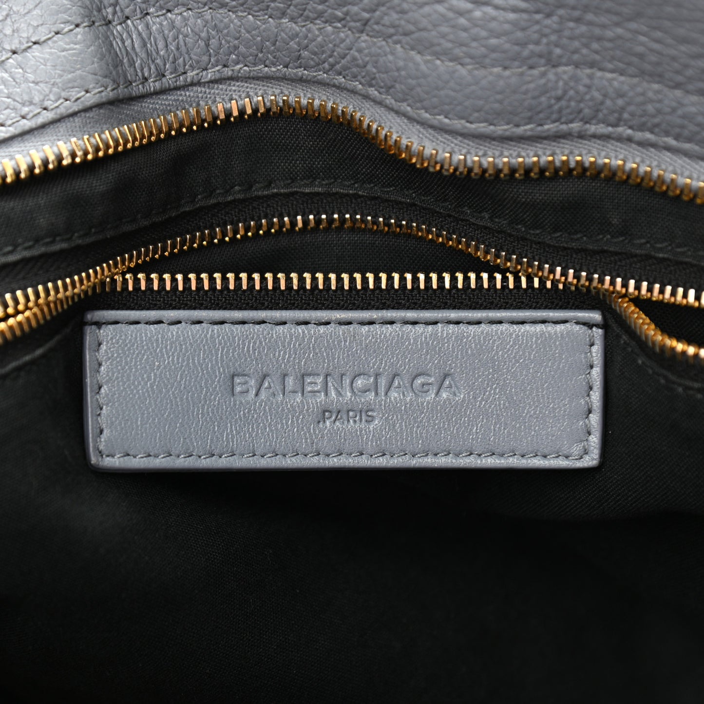 Chevre Gold Metallic Edge Hardware City Bleu Acier