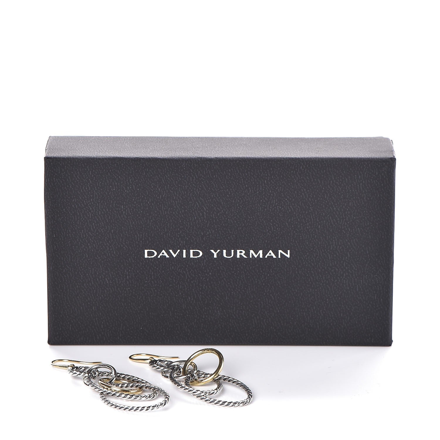 David Yurman Sterling Silver 18K Yellow Gold Mobile Oval Drop Earrings 6 of 6