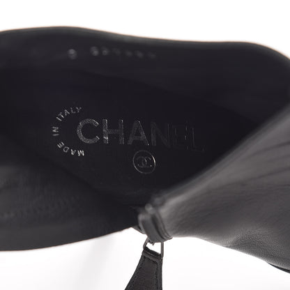 Chanel Goatskin Cap Toe Short Ankle Boots 38.5 Black 7 of 17
