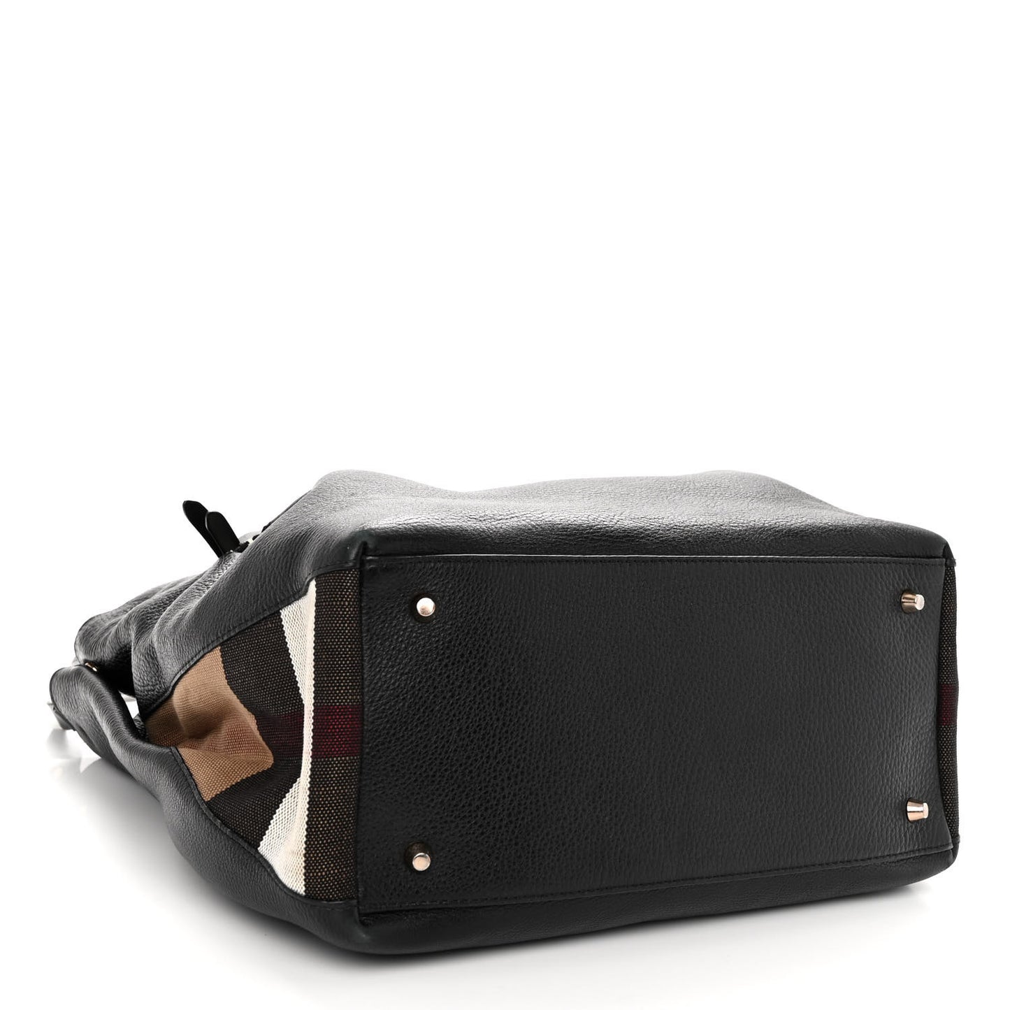 Grainy Calfskin House Check Medium Maidstone Black