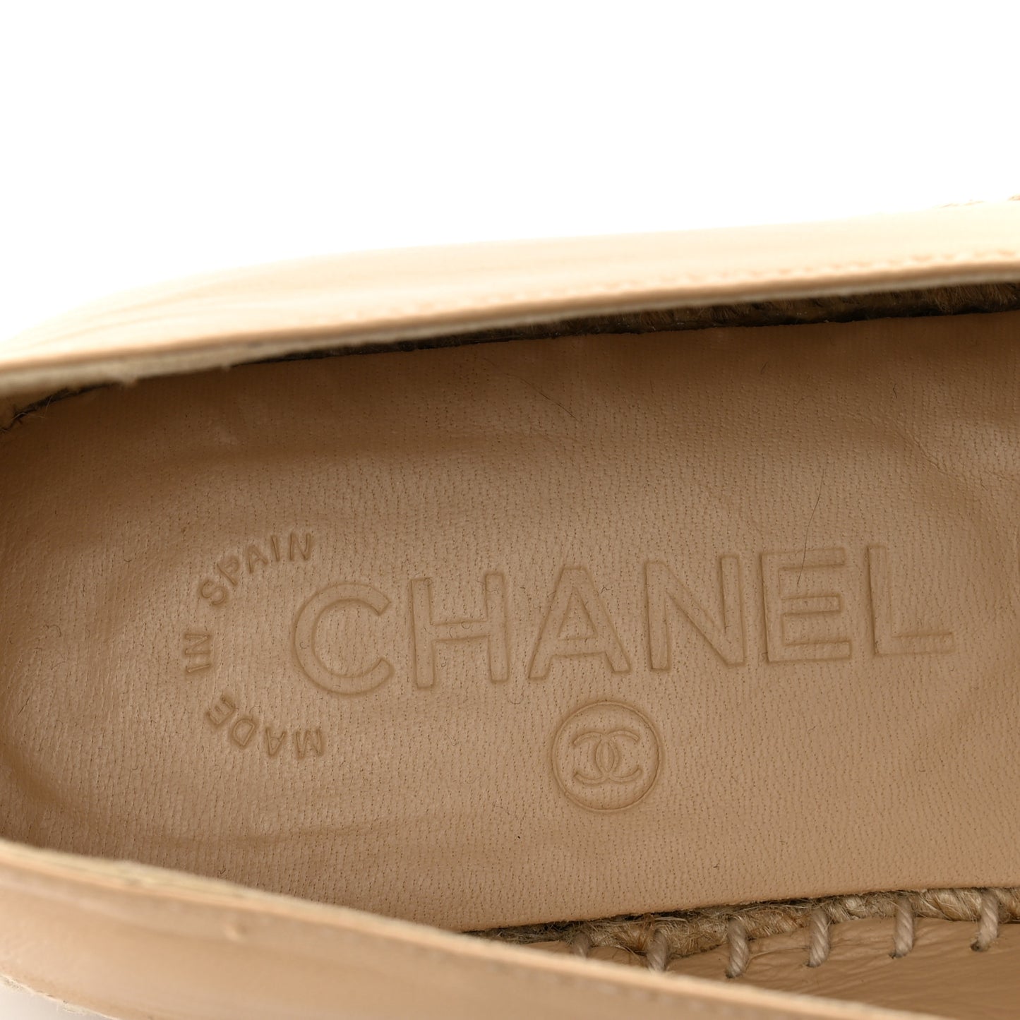 Lambskin CC Espadrilles 38 Beige Black