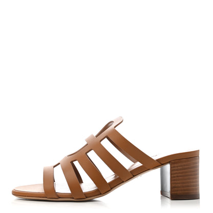 Hermes Calfskin Celena 50 Sandals 37 Beige Doré 1 of 4