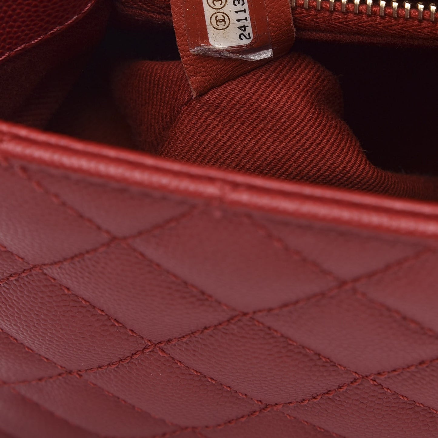 Caviar Quilted Small Coco Handle Flap Red