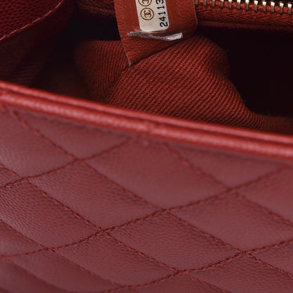 Chanel Caviar Quilted Small Coco Handle Flap Red 7 of 10