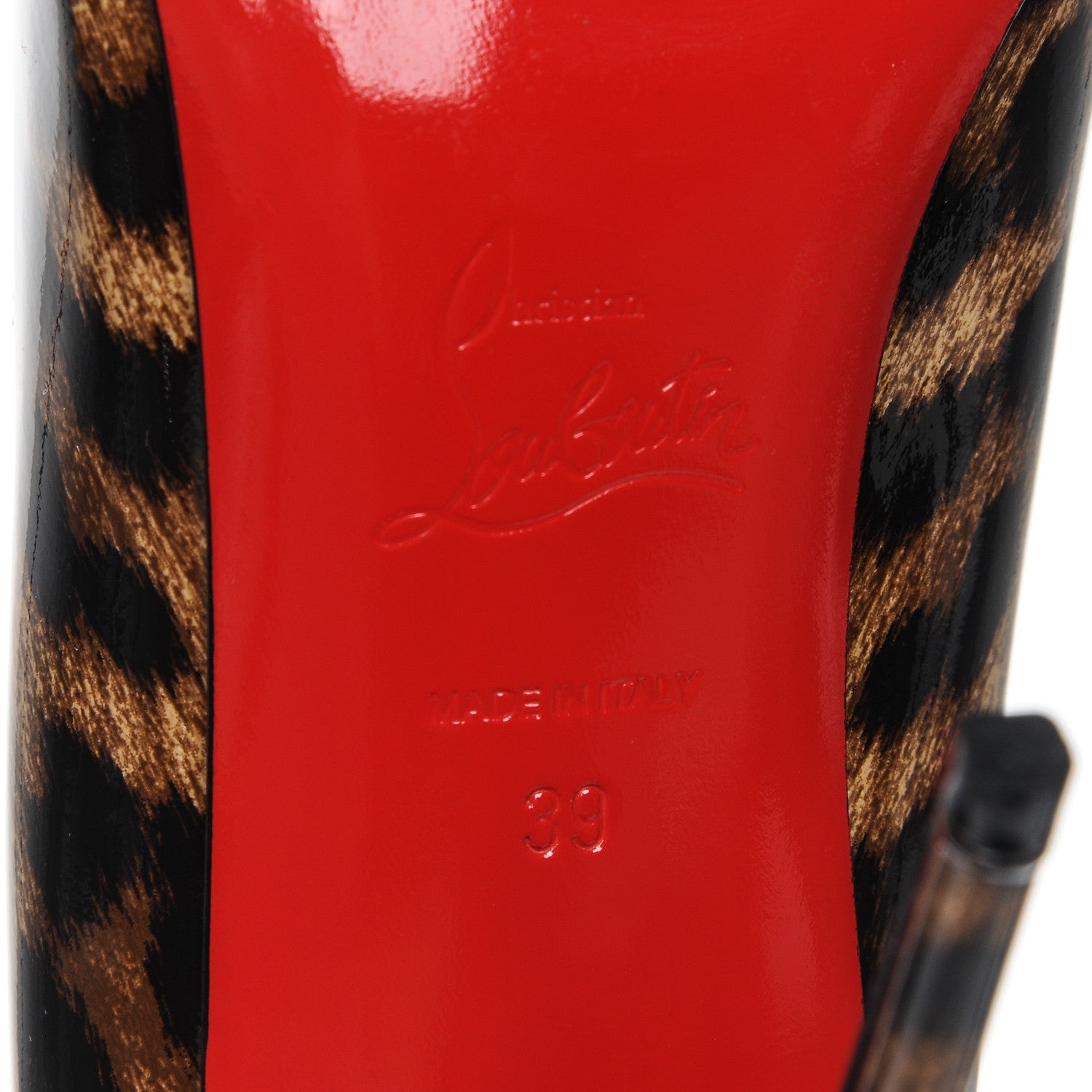 Christian Louboutin Patent Leopard Doracora 100 Pumps 39 Brown Red 6 of 10