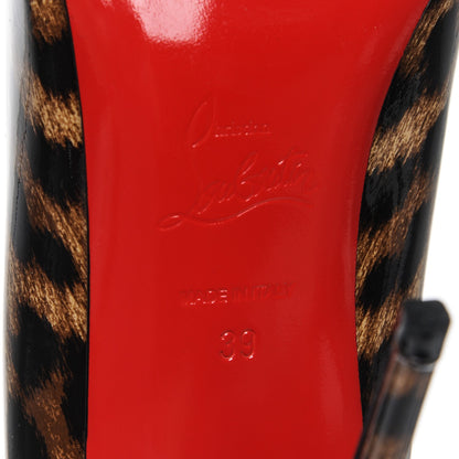 Christian Louboutin Patent Leopard Doracora 100 Pumps 39 Brown Red 6 of 10