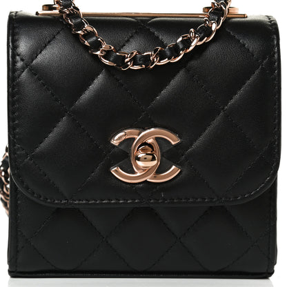 Chanel Lambskin Quilted Mini Trendy CC Chain Wallet Black 7 of 11