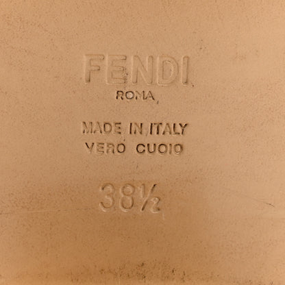 Fendi Nappa Baguette 60mm Slide Sandals 38.5 Buff 7 of 11