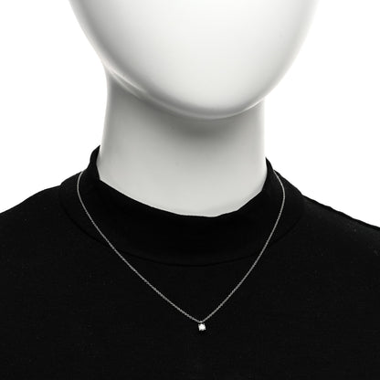 Tiffany Platinum Diamond .17ct Solitaire Pendant Necklace 2 of 4