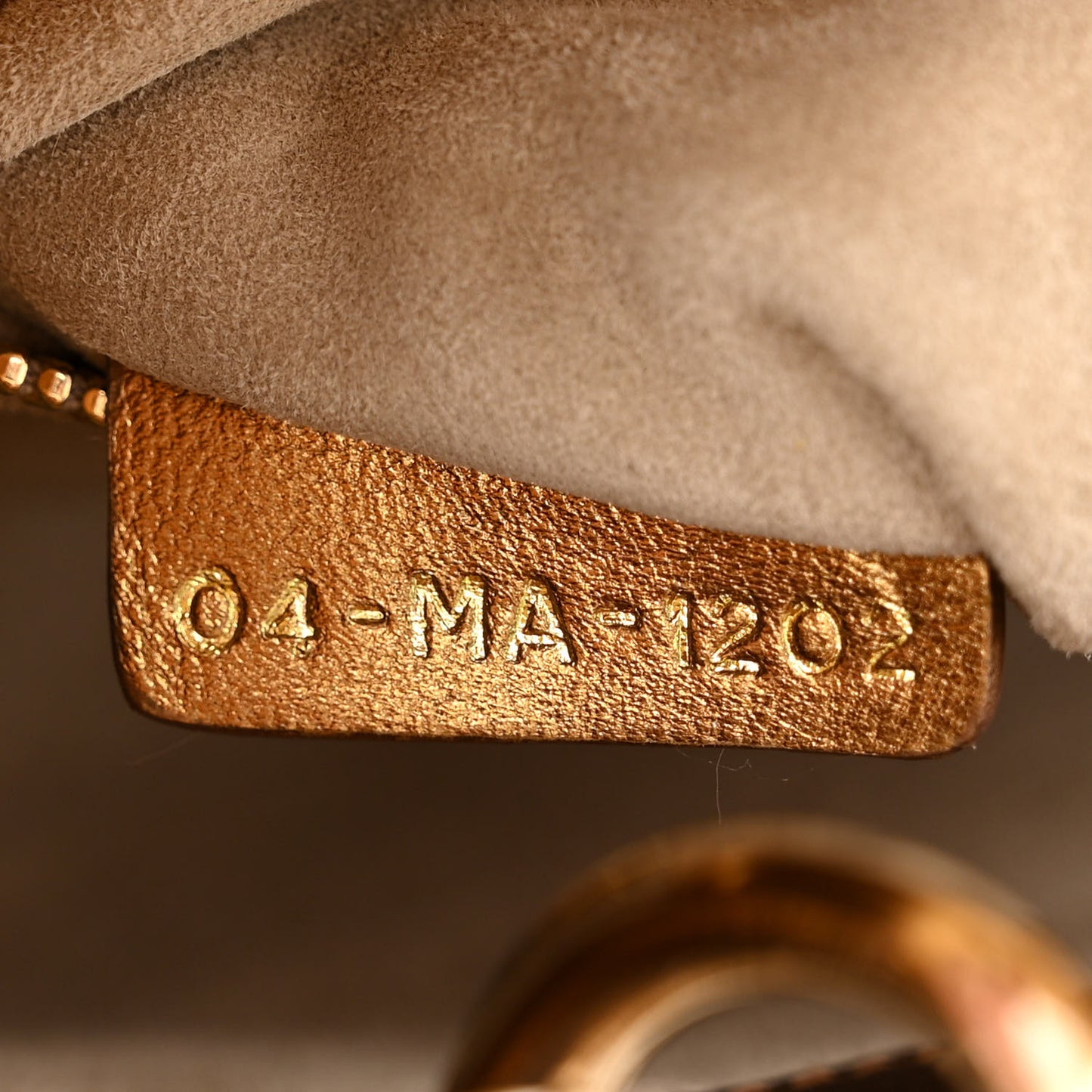 Metallic Calfskin Crystal Mini Lady Dior Gold