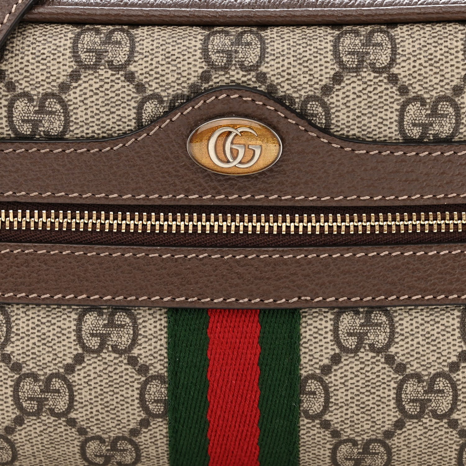 Gucci GG Supreme Monogram Web Mini Ophidia Shoulder Bag Brown 8 of 11
