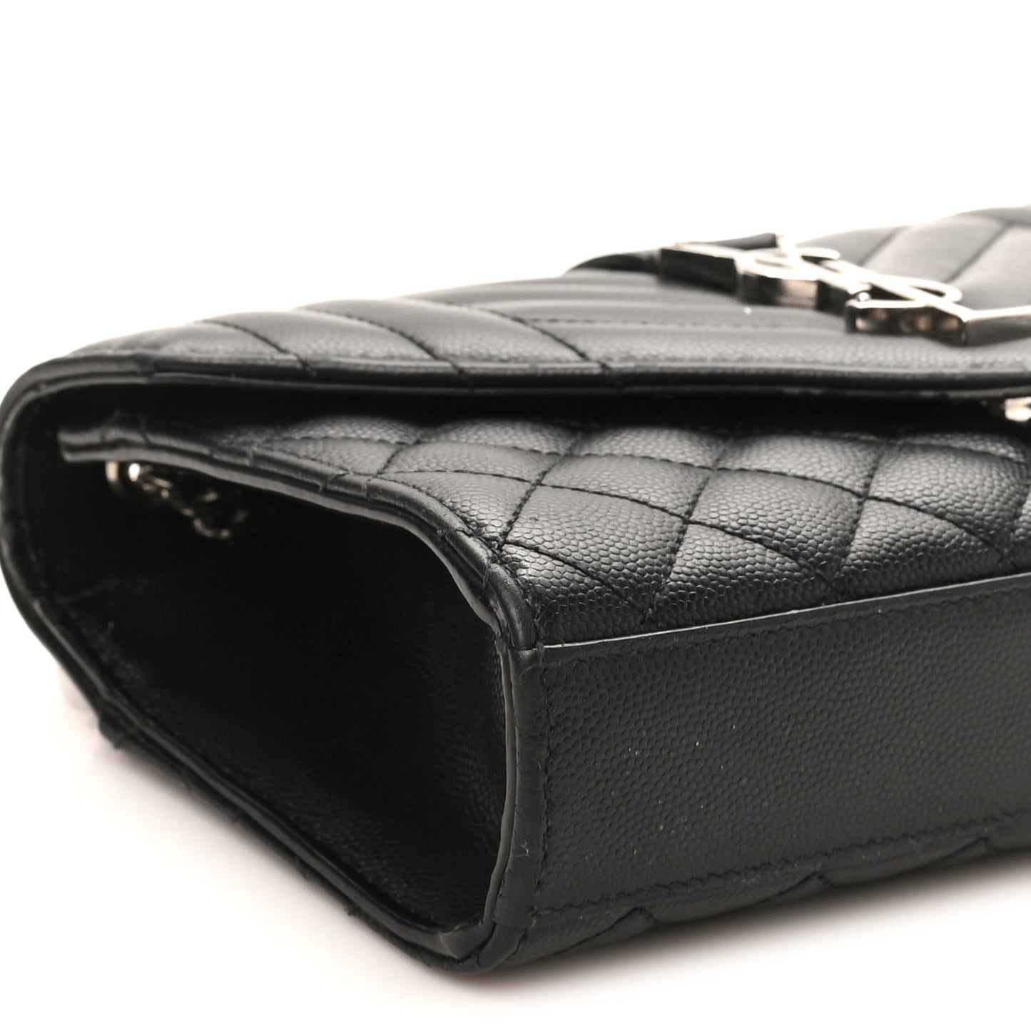 Grain De Poudre Textured Mixed Matelasse Triquilt Small Monogram Satchel Black