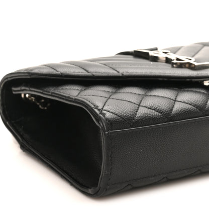 Saint Laurent Grain De Poudre Textured Mixed Matelasse Triquilt Small Monogram Satchel Black 8 of 11