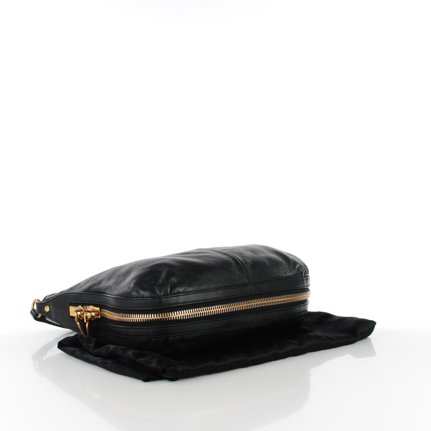 Saint Laurent Calfskin Zip Hobo Black 4 of 8