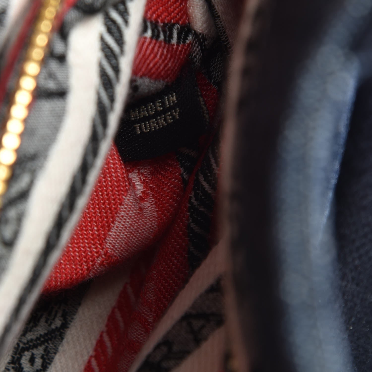 Prada Denim Logo Tote Blue Rosso 6 of 9