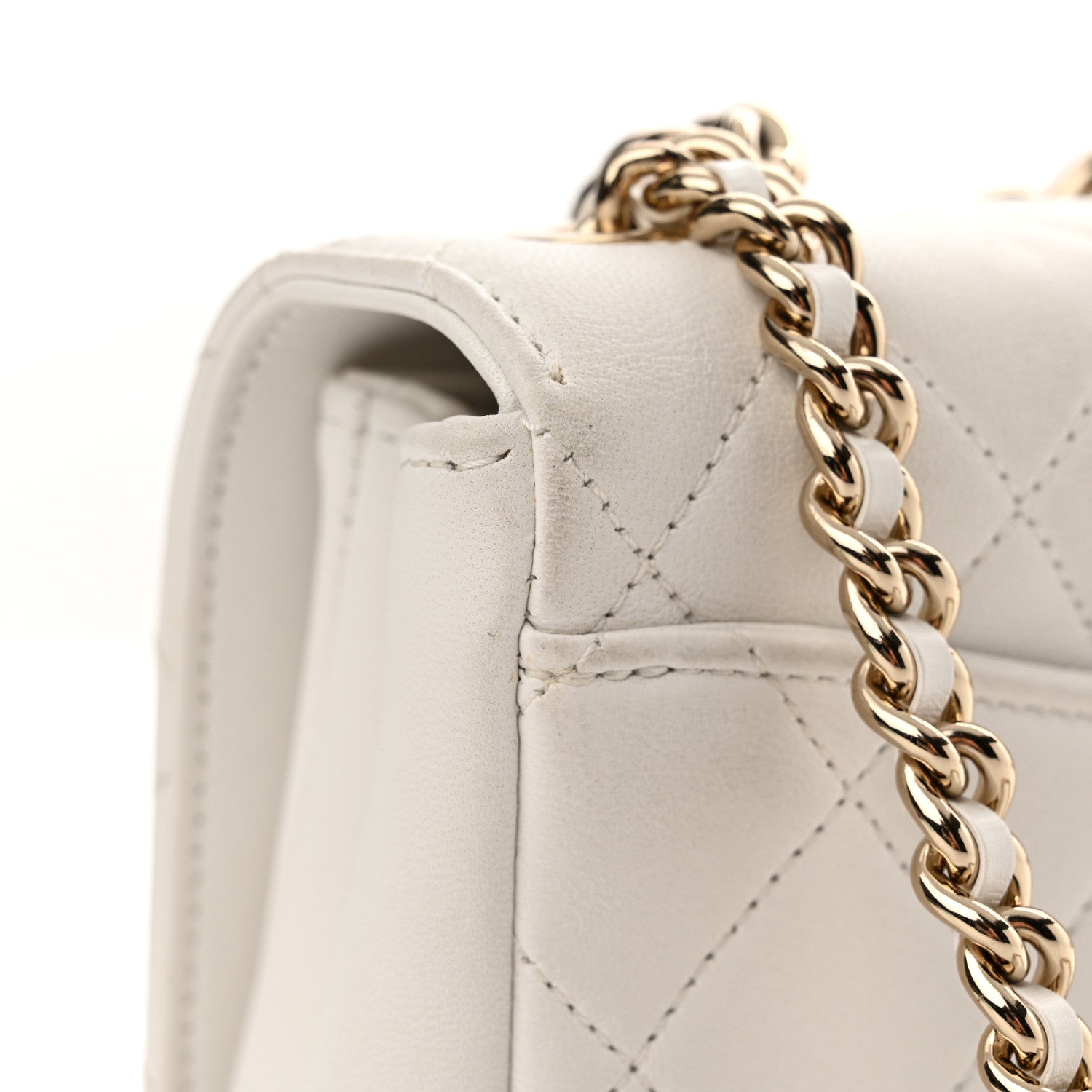 Chanel Lambskin Quilted Studded Beauty Begins Flap White 11 of 17