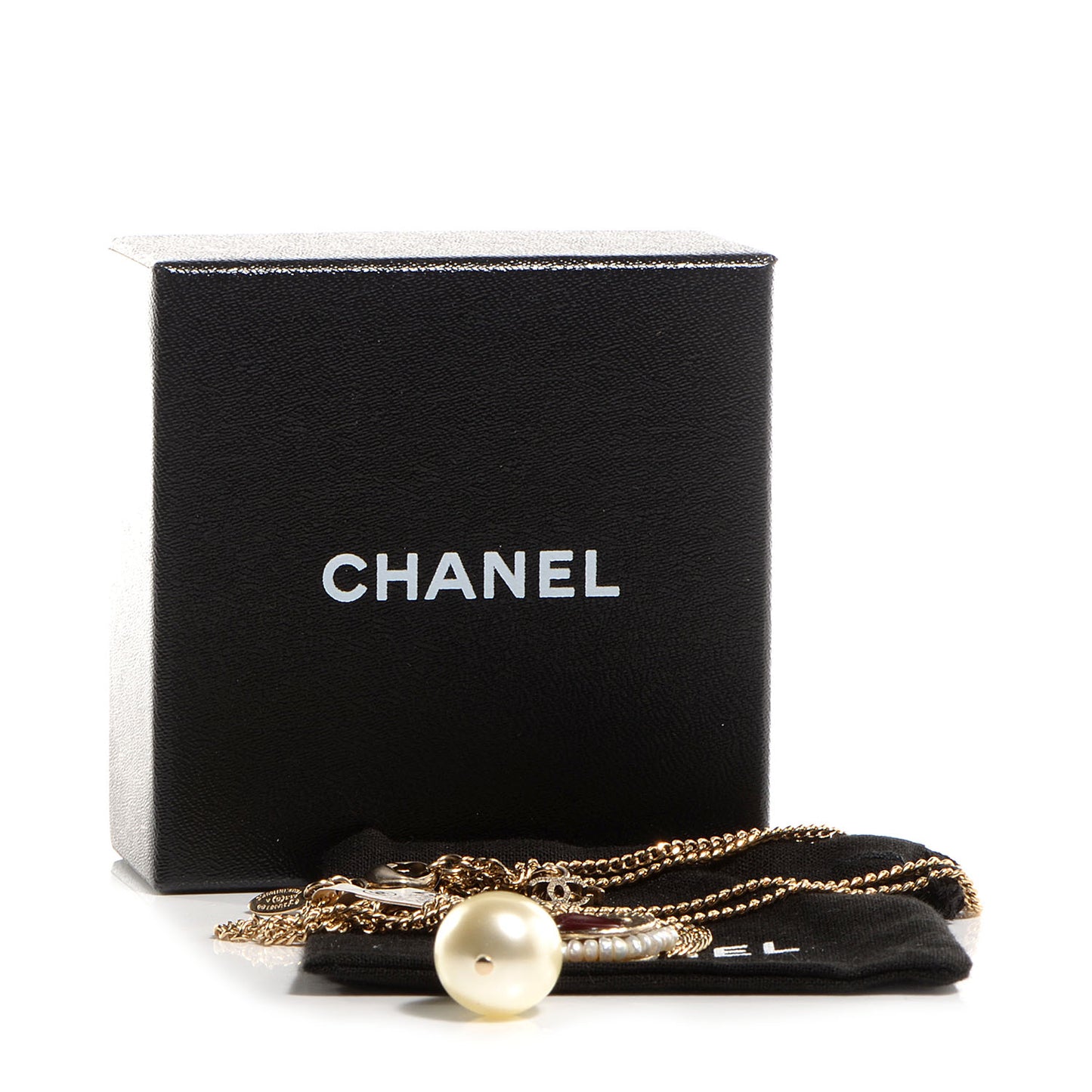 Pearl Resin CC Necklace Gold
