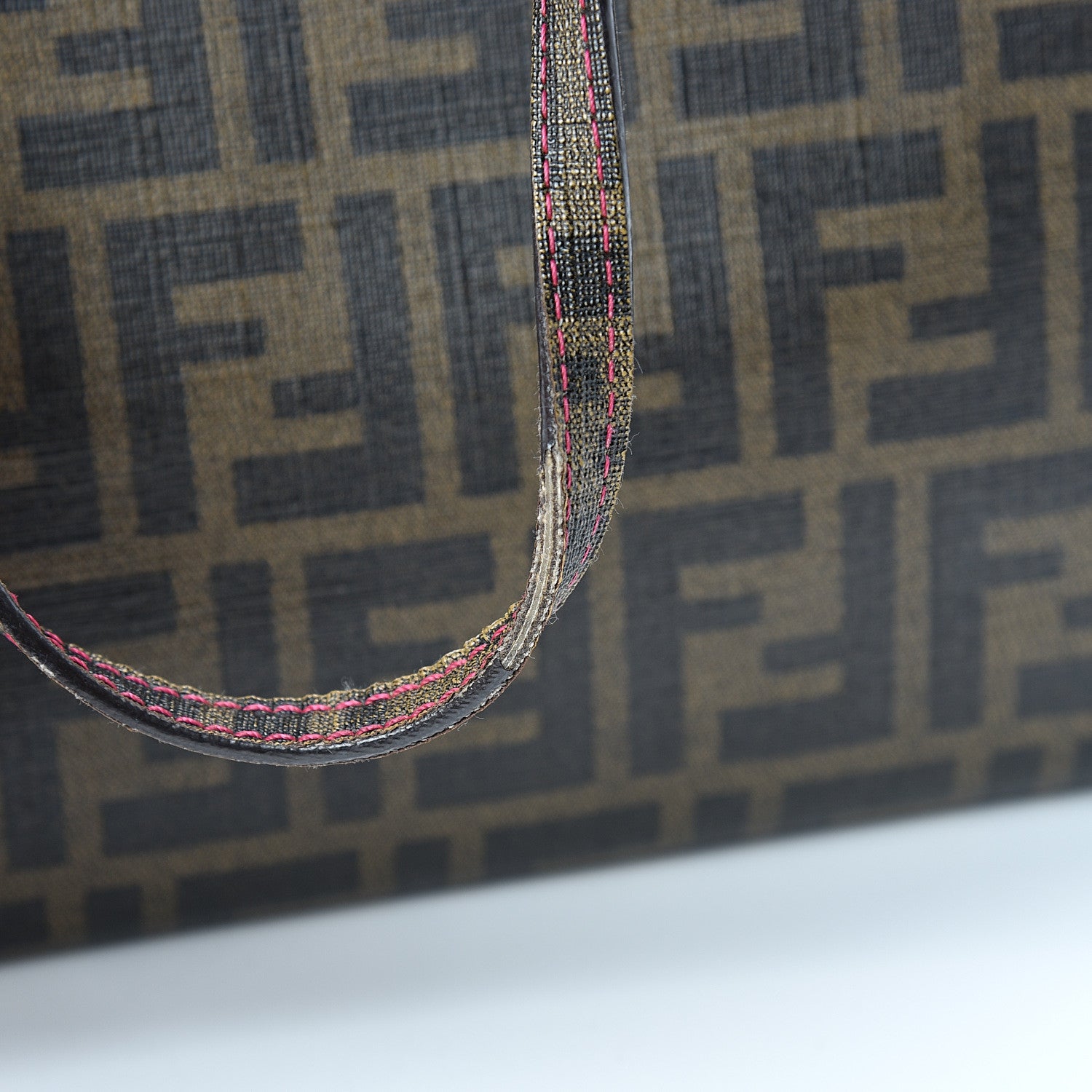 Fendi Zucca Spalmati Small Roll Tote Tobacco Fragola 19 of 20