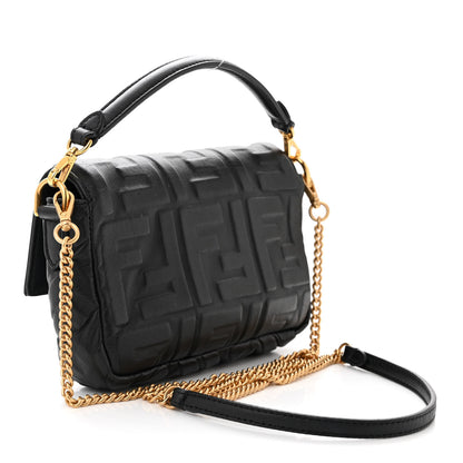 Fendi Nappa FF 1974 Embossed Mini Baguette Black 3 of 11