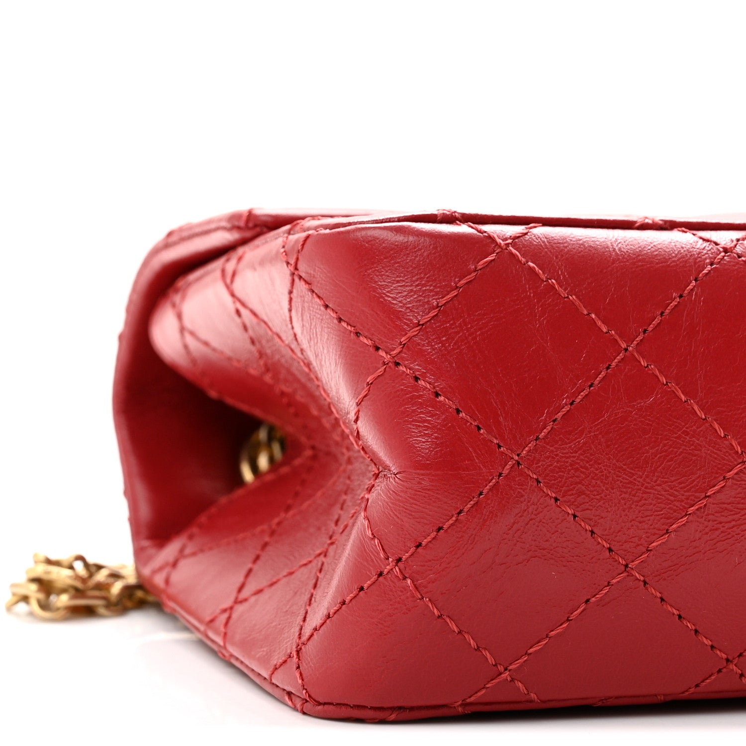Chanel Aged Calfskin Quilted 2.55 Reissue Mini Flap Red 9 of 13