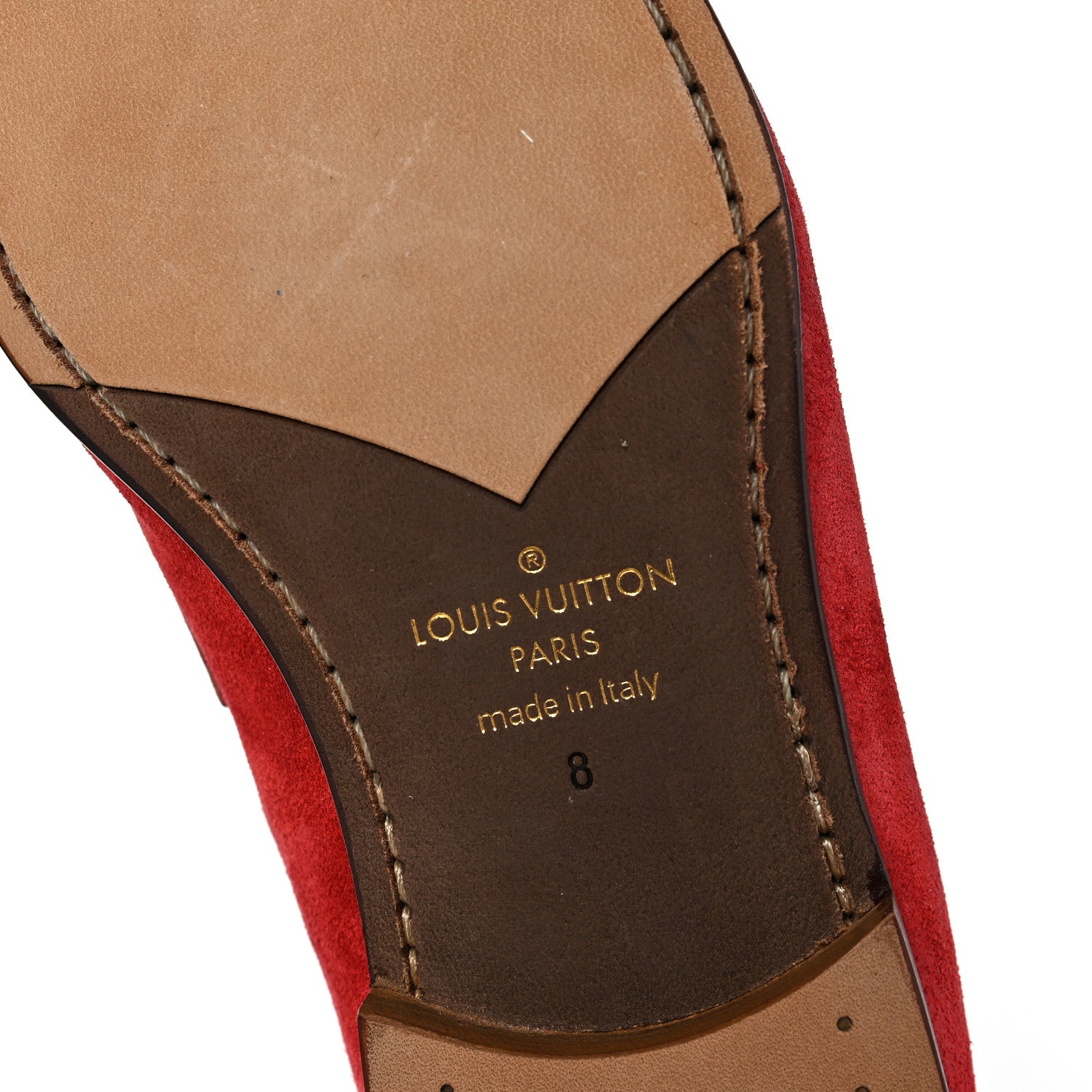 Louis Vuitton Suede Germain Loafer 8 Red 6 of 8