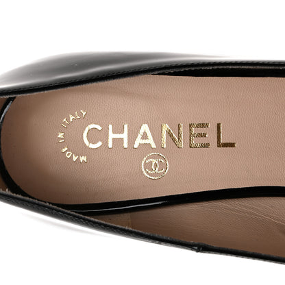 Chanel Patent Calfskin CC Open Toe Pumps 39 Black 6 of 8